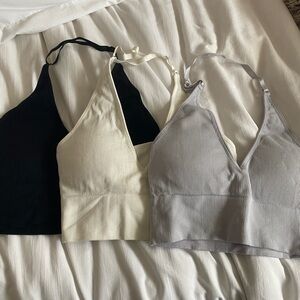Haulter bra (3 pack) White, Black, and Light Blue